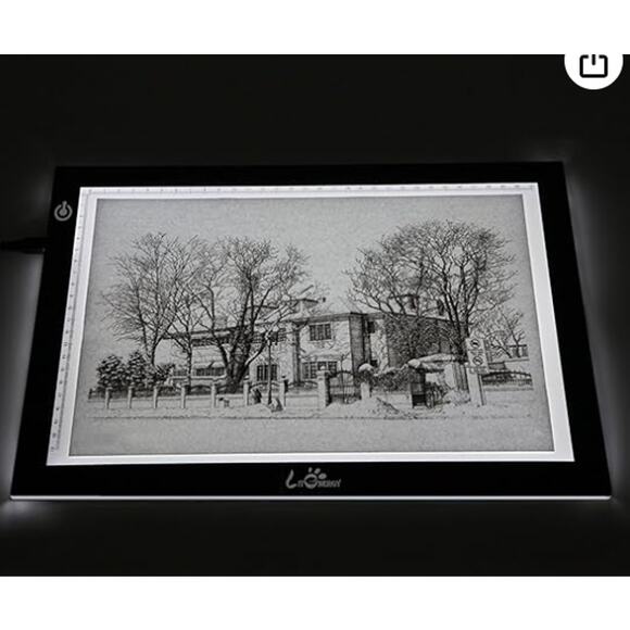 Portable A4 LED Light Tracing Box, Adjustable USB 14.2"L x 0.2"W x 10.6"H - Picture 2 of 8